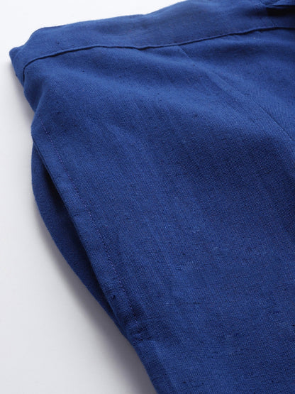 Blue Cotton Fit Trousers