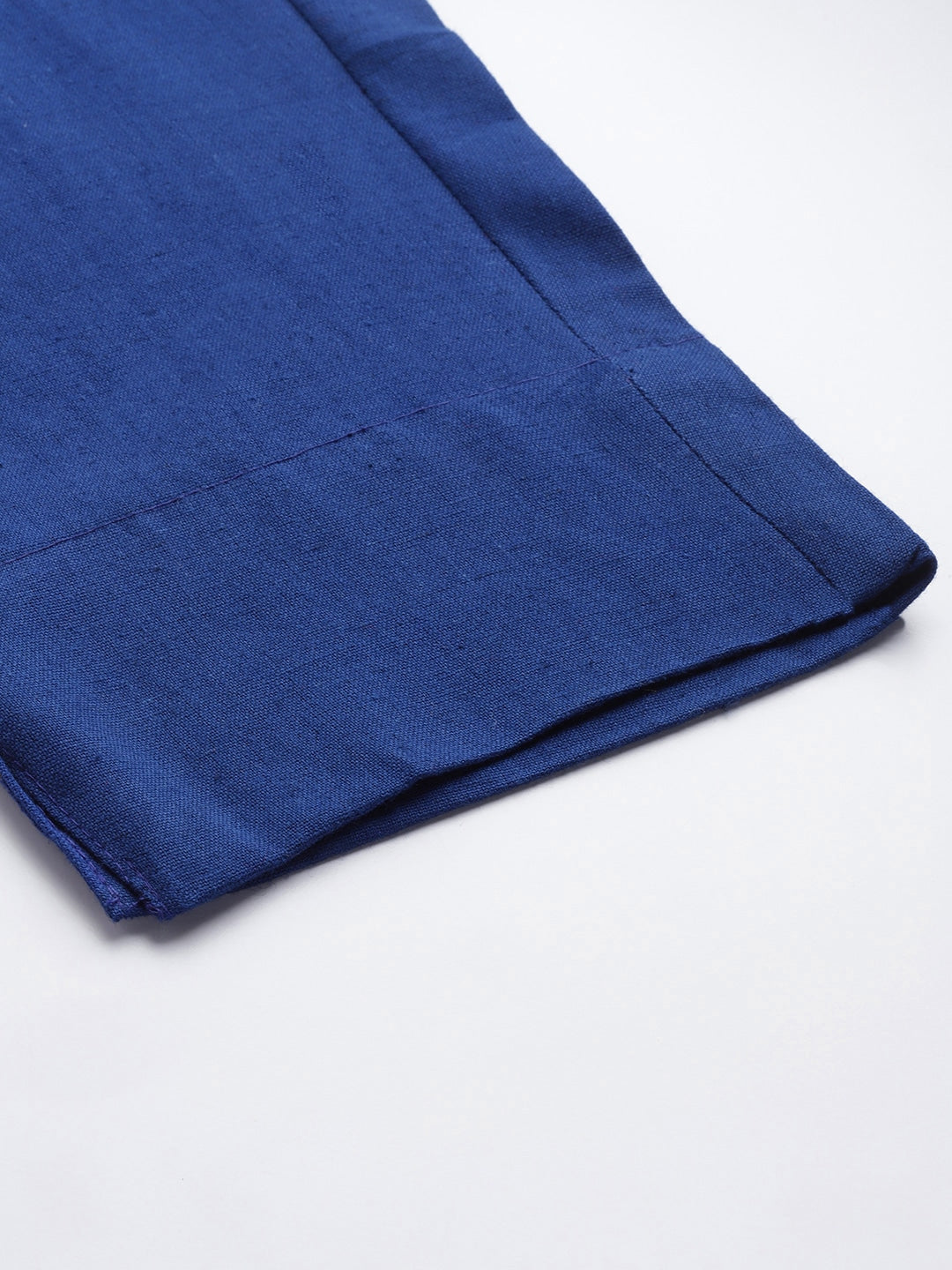 Blue Cotton Fit Trousers