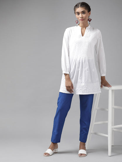 Blue Cotton Fit Trousers