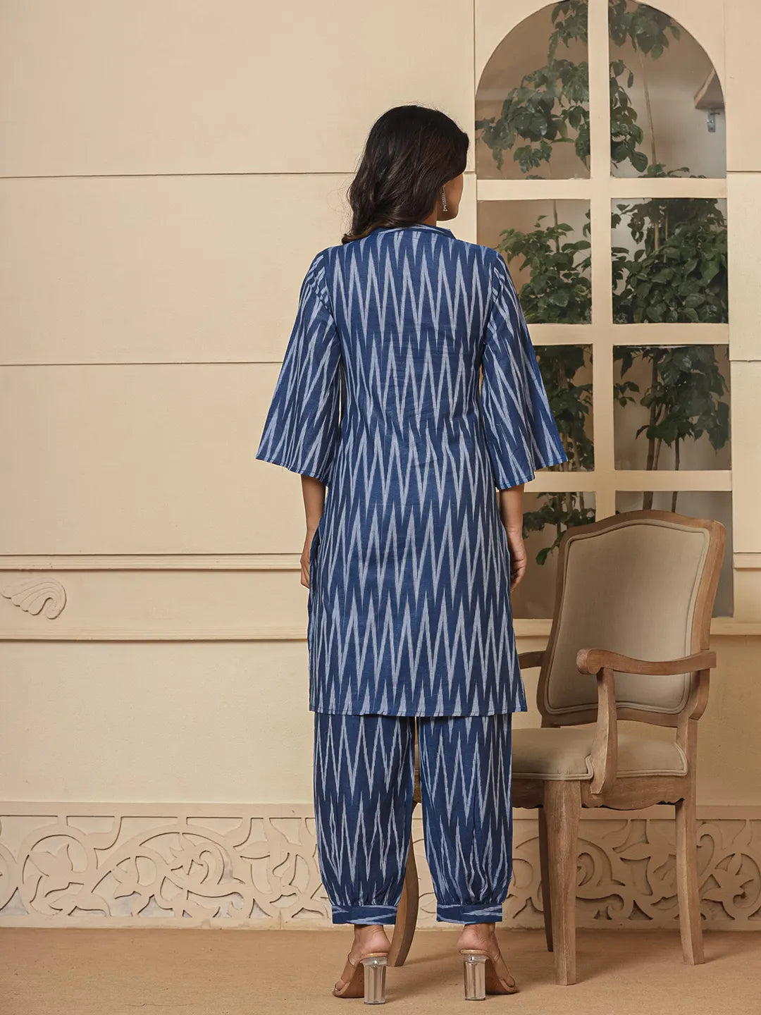 Blue Cotton Ikat Co Ord Set