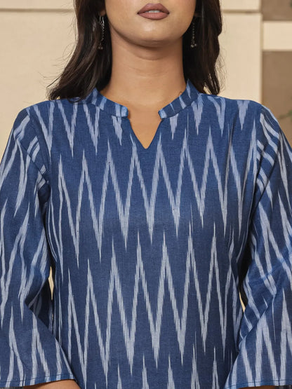 Blue Cotton Ikat Co Ord Set