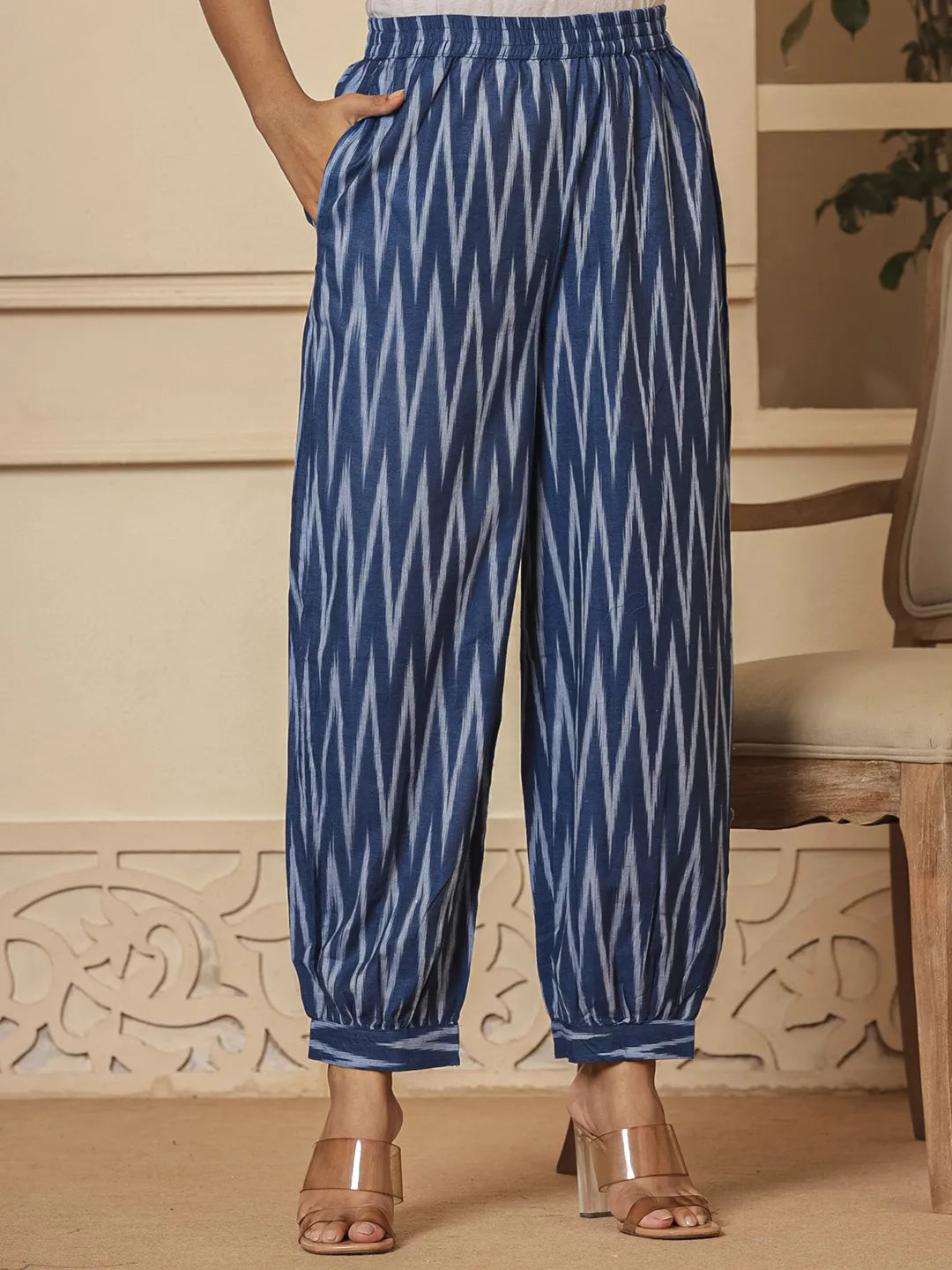 Blue Cotton Ikat Co Ord Set