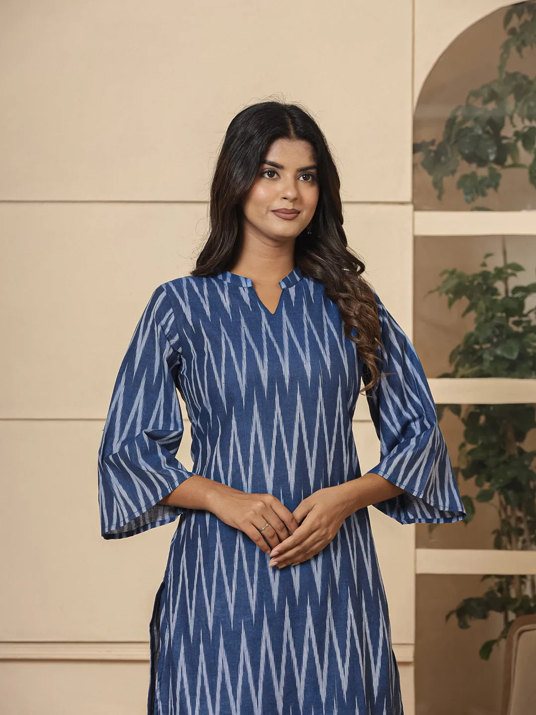 Blue Cotton Ikat Co Ord Set