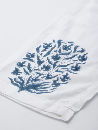 Blue Paisley Printed Dupatta Set