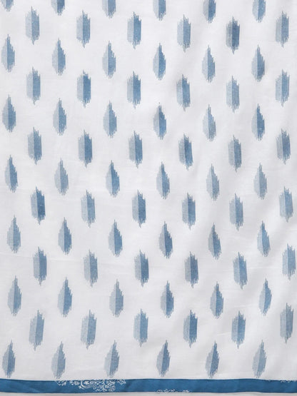 Blue Paisley Printed Dupatta Set