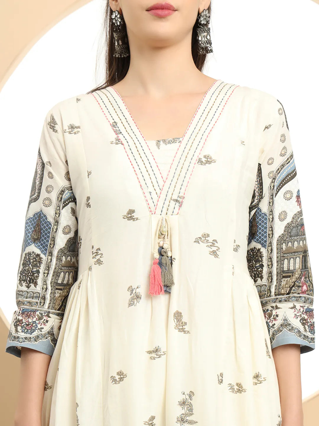 Blue Premium Mul Cotton Aline Kurta Dupatta Set