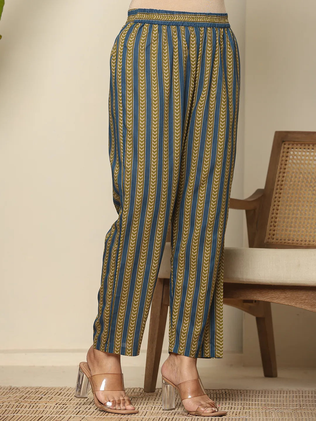 Blue Pure Cotton Maternity Kurta Set With Dupatta