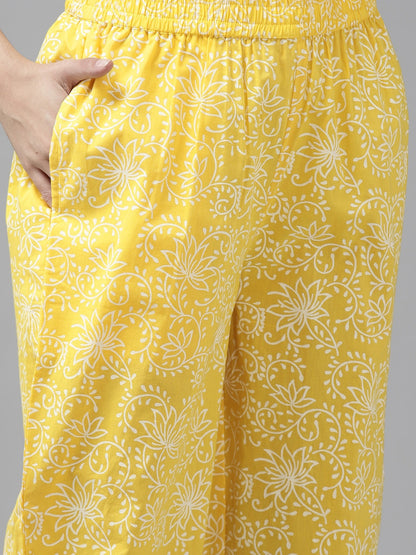 Blue & Yellow Ethnic Printed Dupatta Set