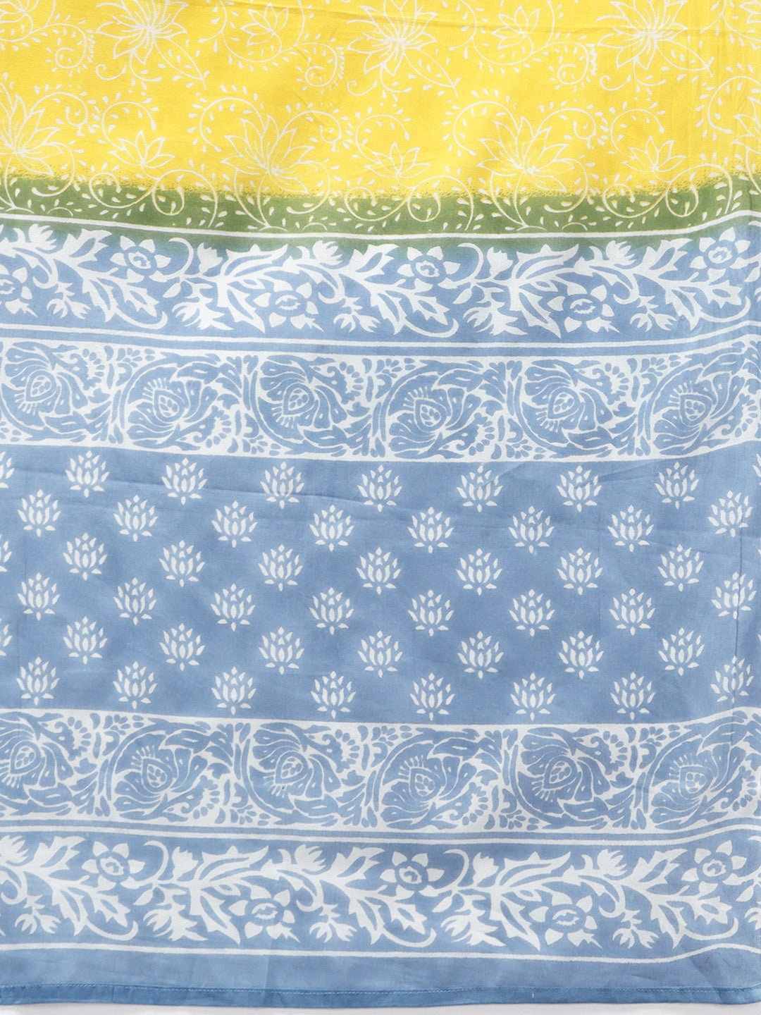 Blue & Yellow Ethnic Printed Dupatta Set