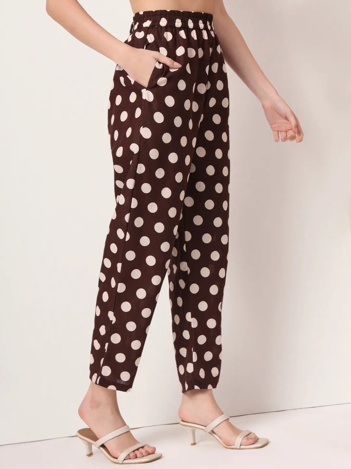 Brown Cotton Maternity Gathered Or Pleated Kurta Pants Set