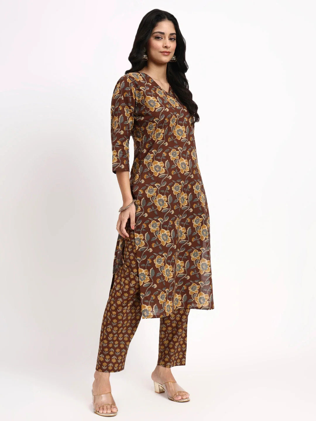 Cotton Straight Kurta Pant Dupatta Set