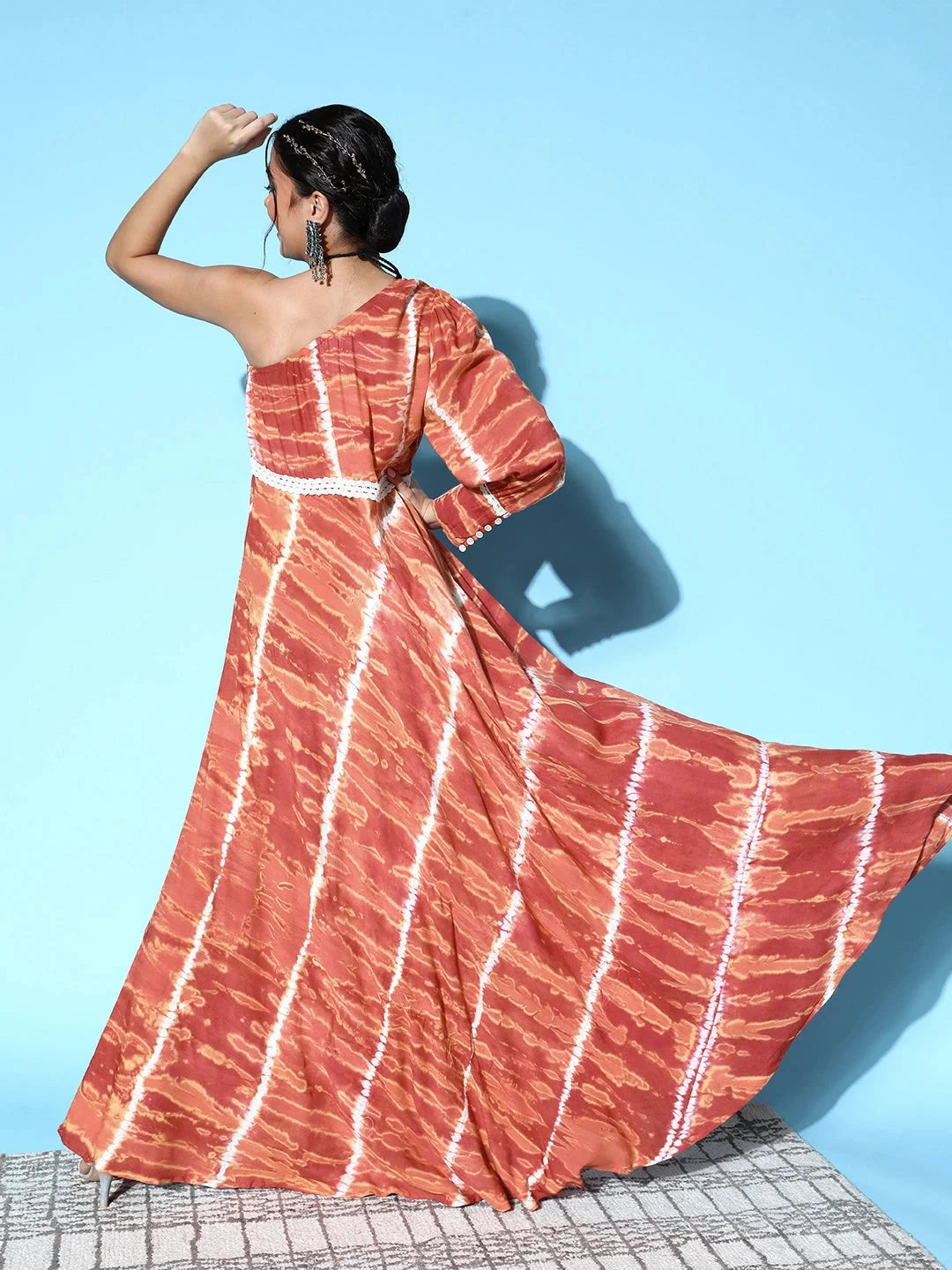 Brown One Shoulder Maxi Dress