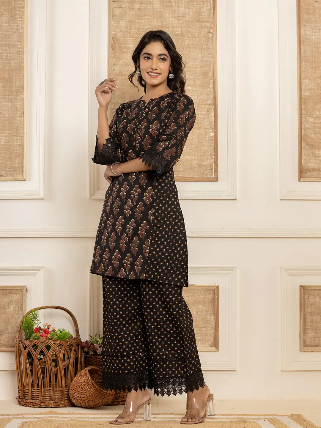 Cotton Black Co Ord Set