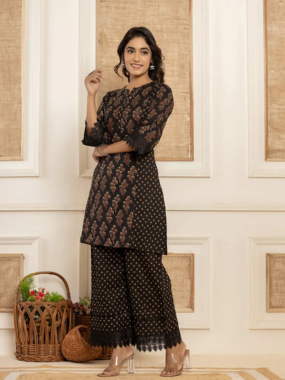 Cotton Black Co Ord Set