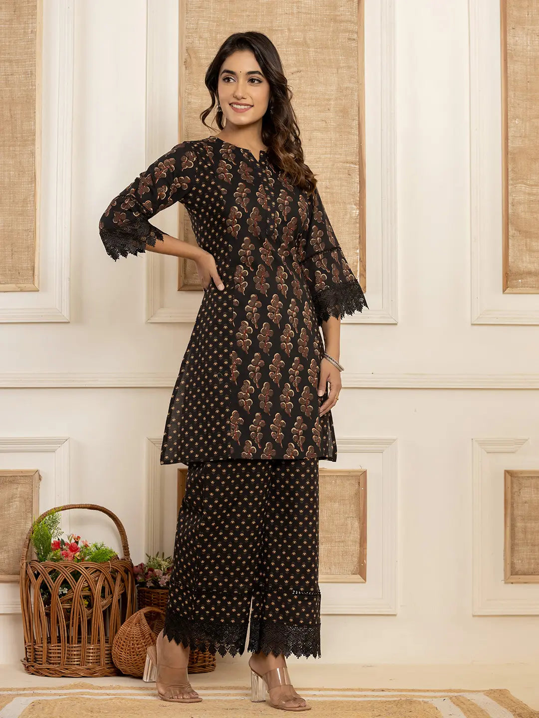 Cotton Black Co Ord Set