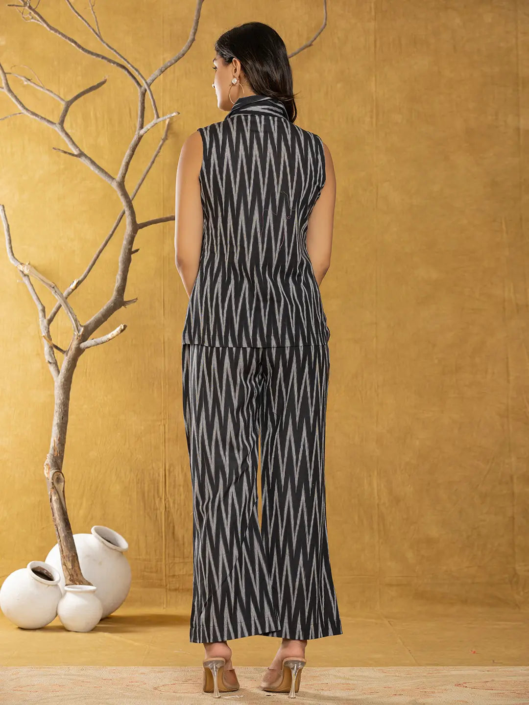 Cotton Black Ikat Co Ord Set