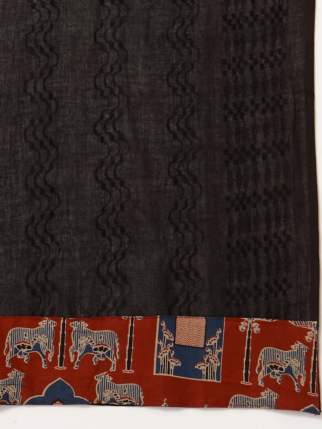 Cotton Black Pakistani Kurta Dupatta Set
