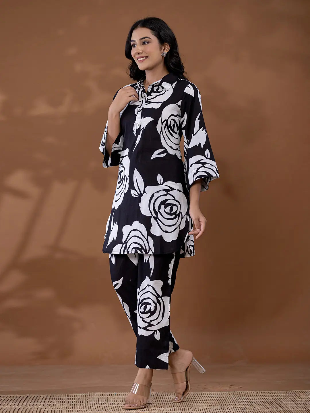 Cotton Black Printed Co Ord Set