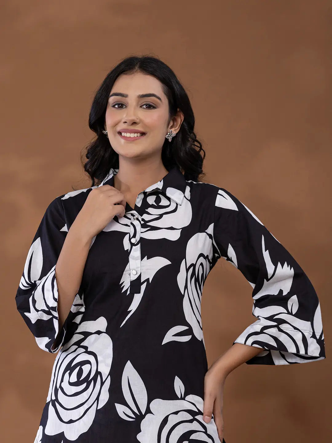 Cotton Black Printed Co Ord Set