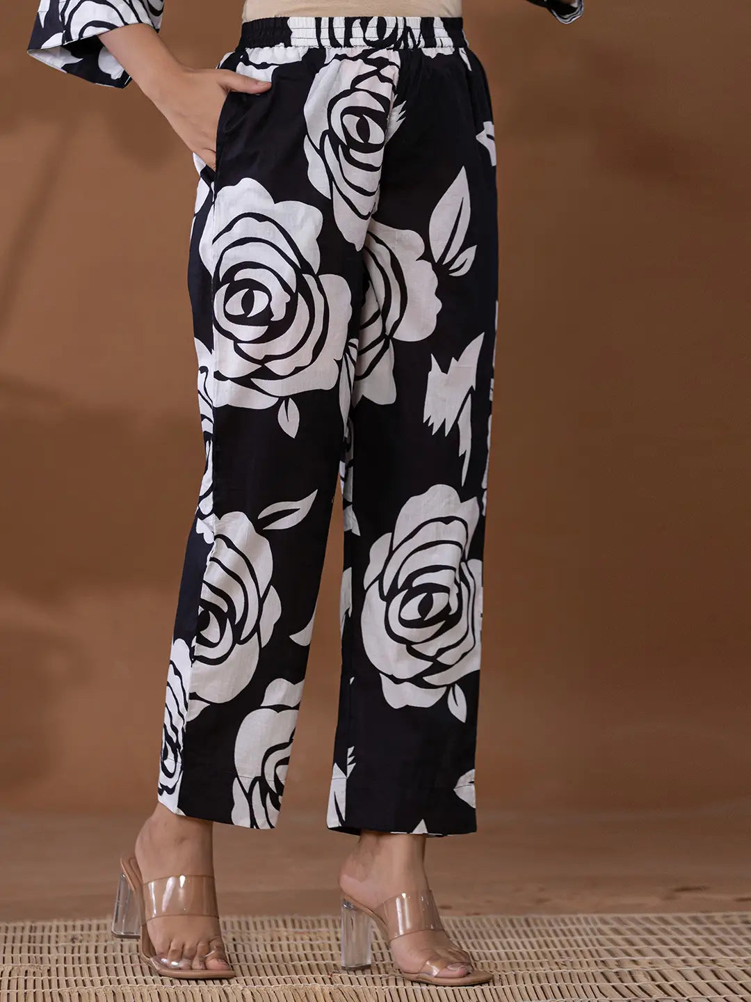 Cotton Black Printed Co Ord Set