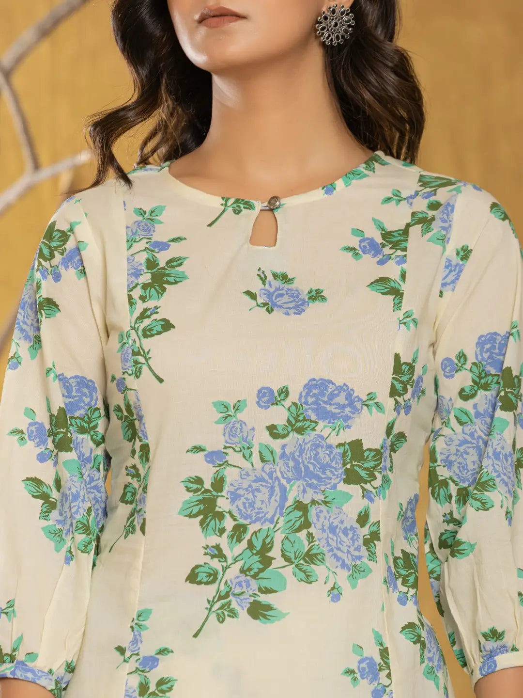 Cotton Blue Floral Print Co Ord Set