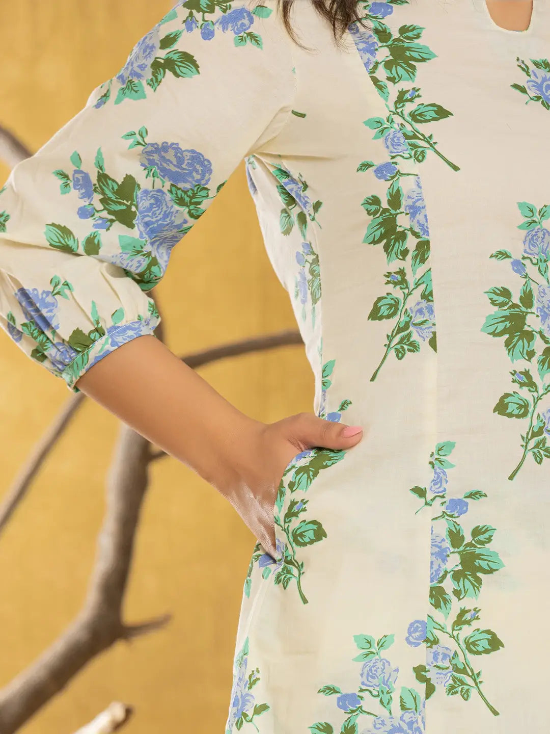 Cotton Blue Floral Print Co Ord Set