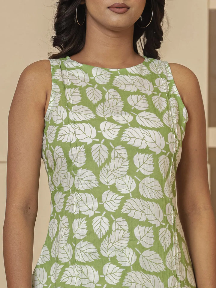 Cotton Green Summer Leaf Print Co Ord Set