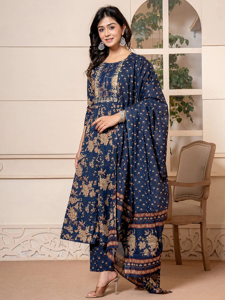 Cotton Anarkali Dupatta Set