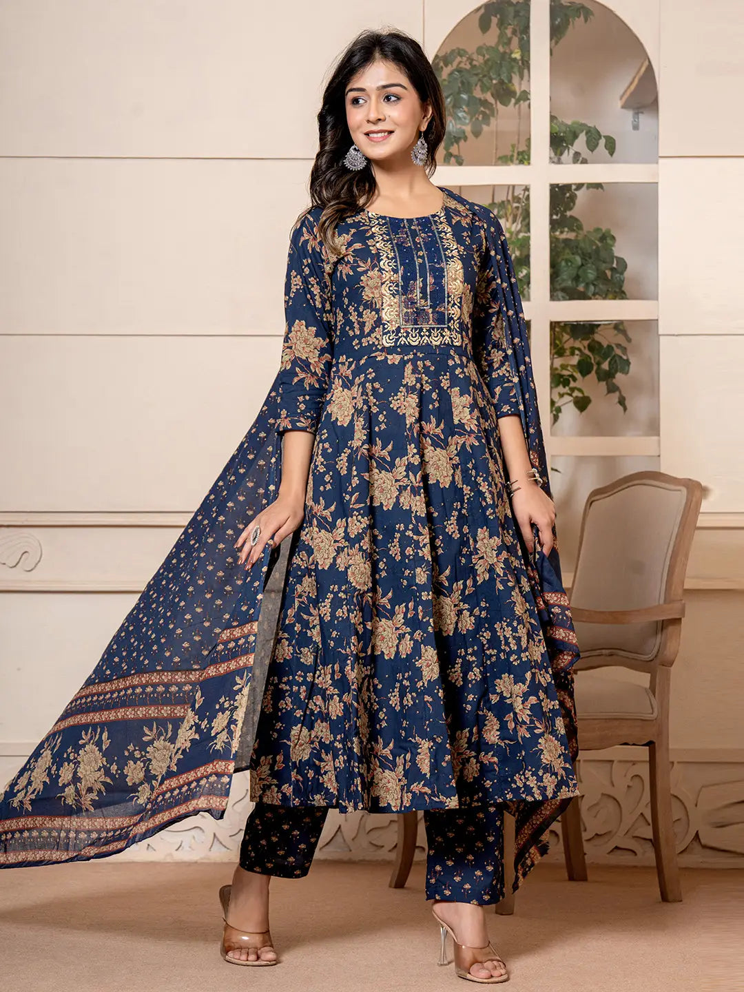 Cotton Anarkali Dupatta Set