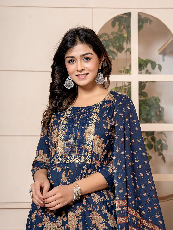 Cotton Anarkali Dupatta Set