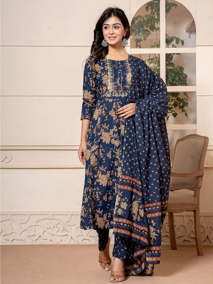 Cotton Anarkali Dupatta Set