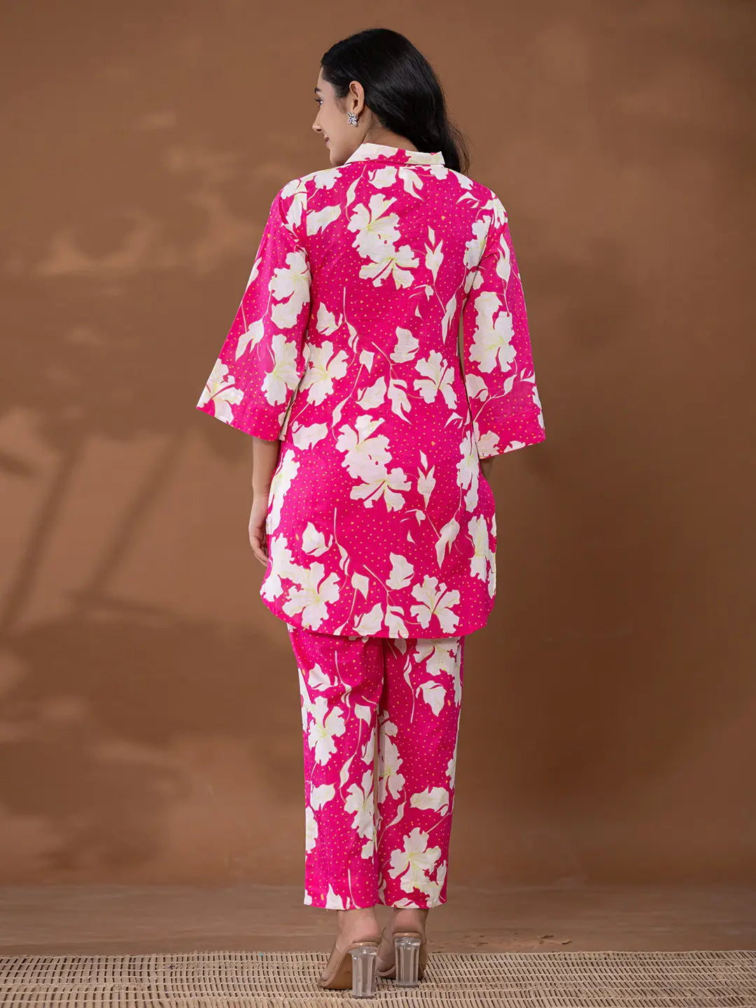 Cotton Pink Printed Co Ord Set