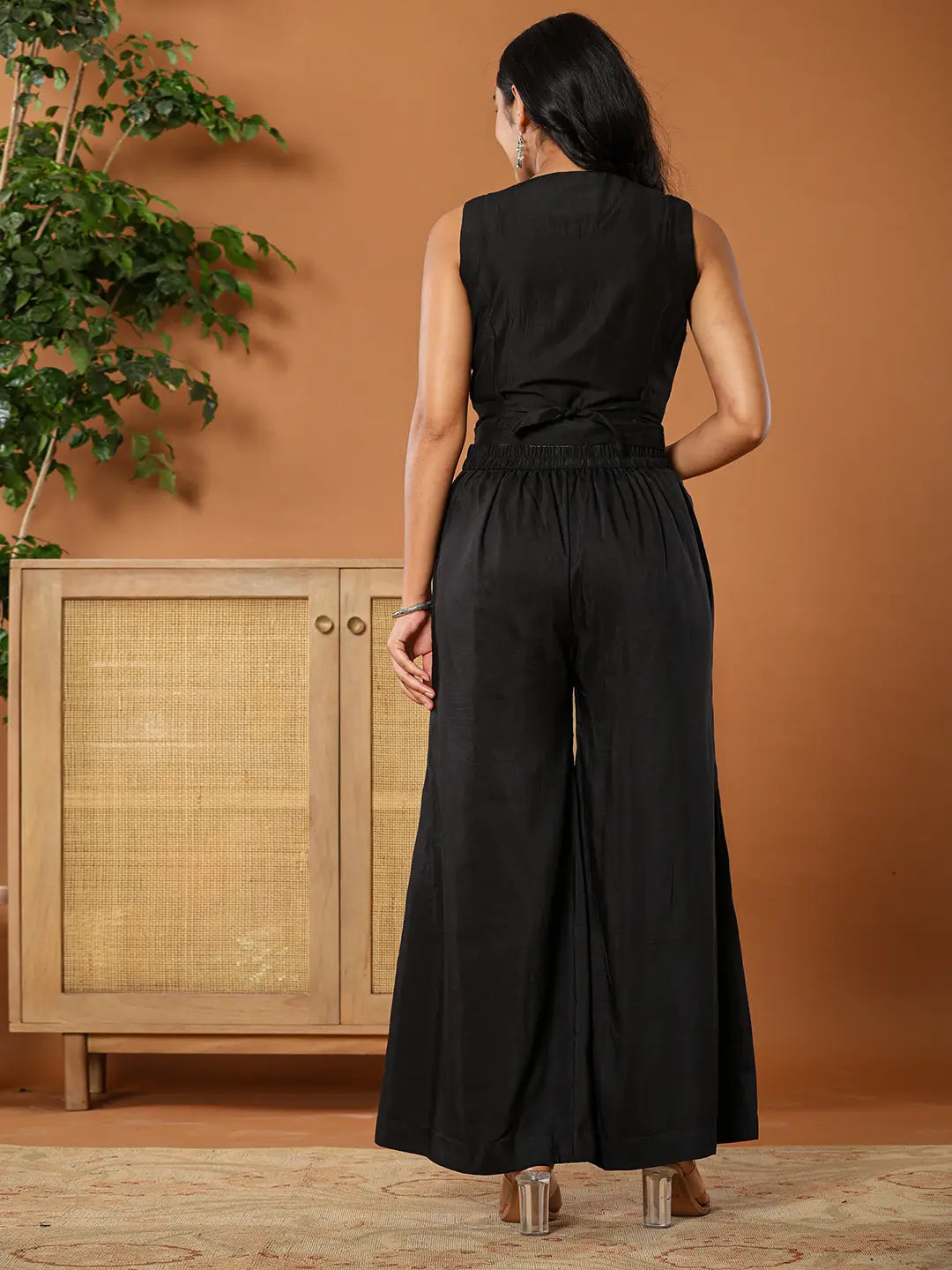Cotton Silk Festive Waistcoat Co Ord Set With Attached Cotton Lining