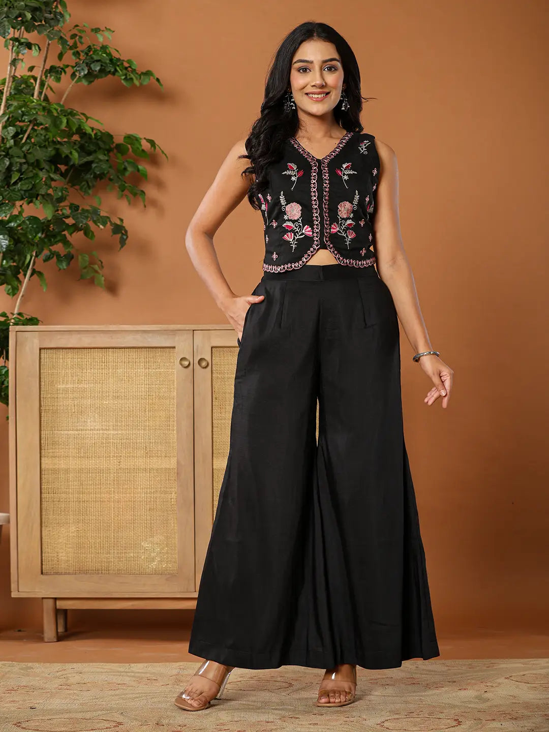 Cotton Silk Festive Waistcoat Co Ord Set With Attached Cotton Lining