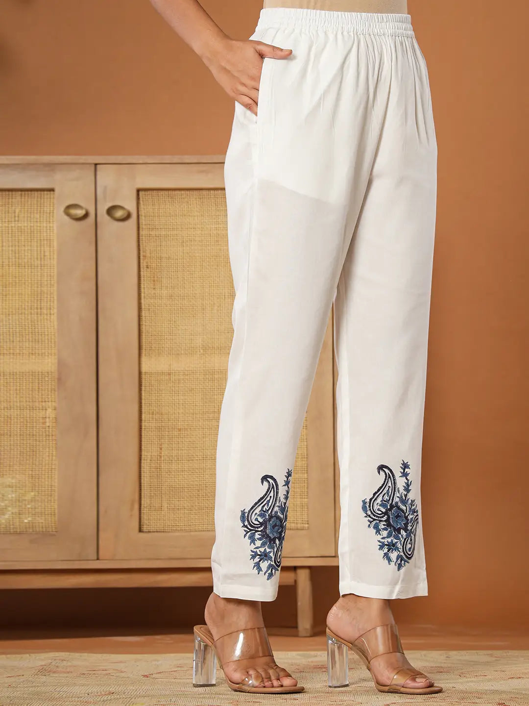 Cotton Strappy Block Print Kurta Dupatta Set