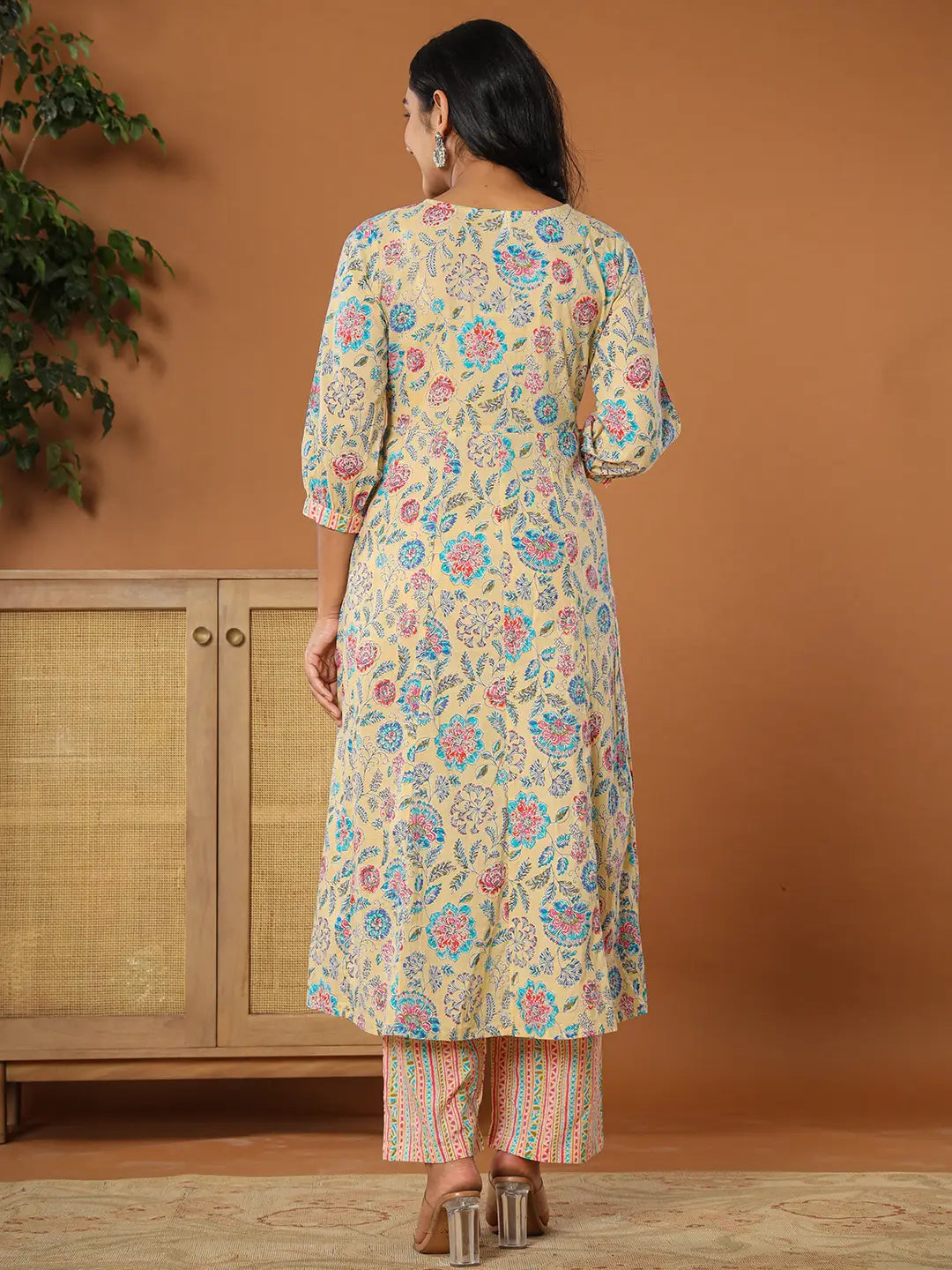 Cotton Yellow Kurta Dupatta Set