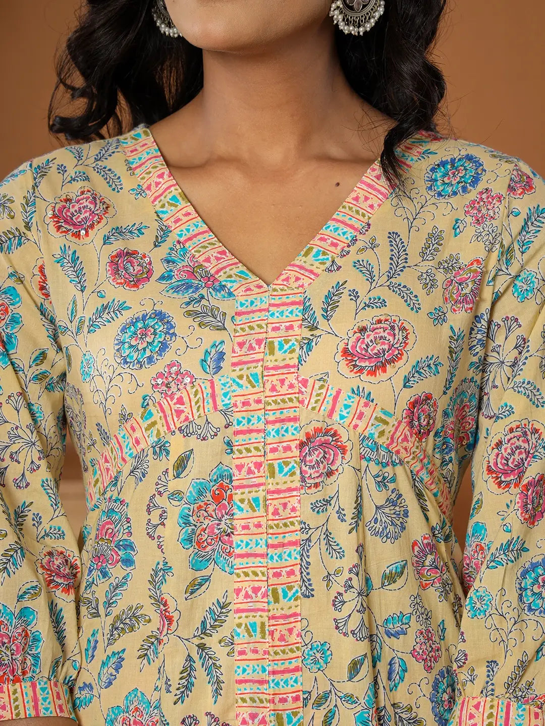 Cotton Yellow Kurta Dupatta Set