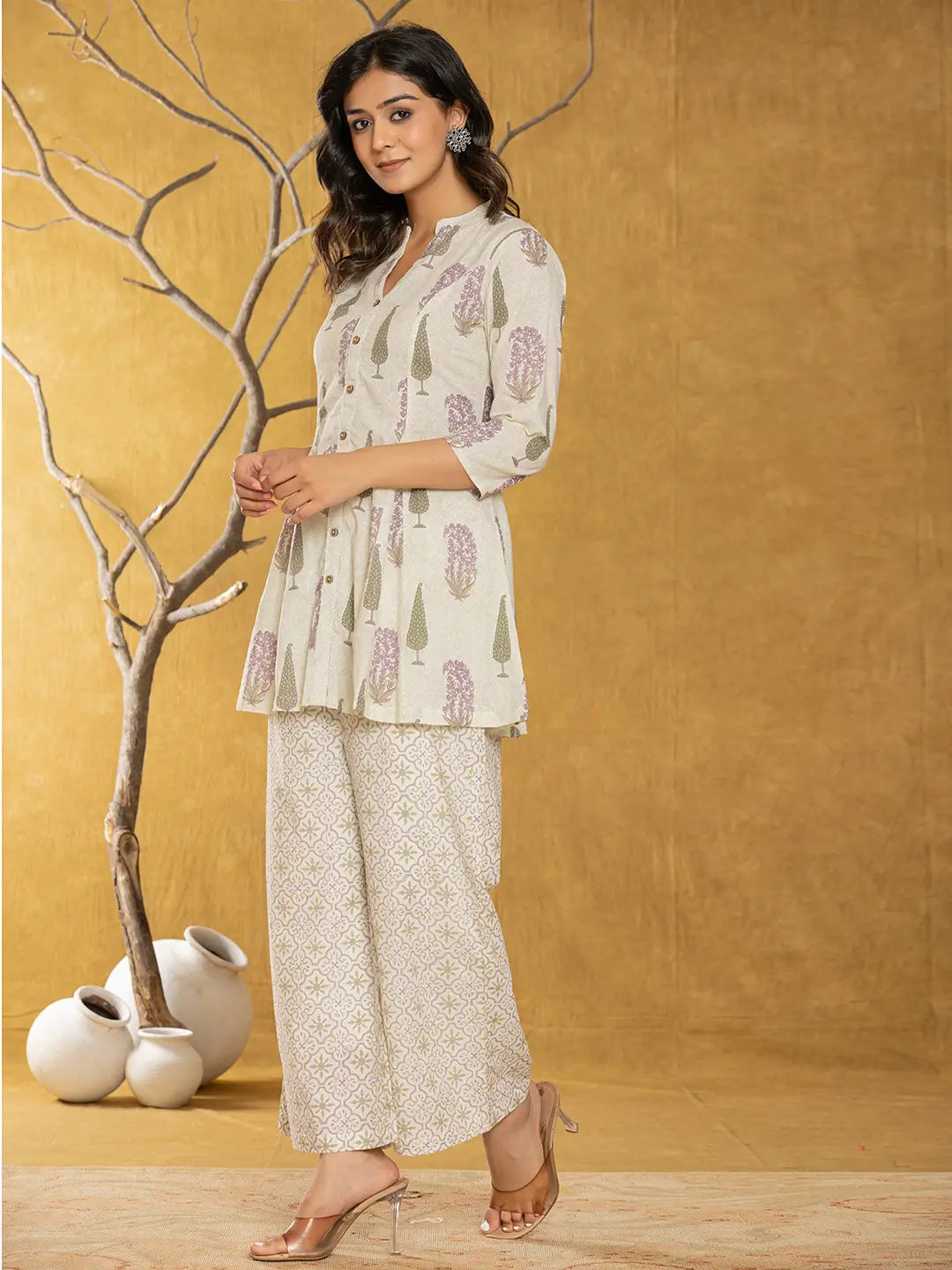 Cream Cotton Co Ord Set