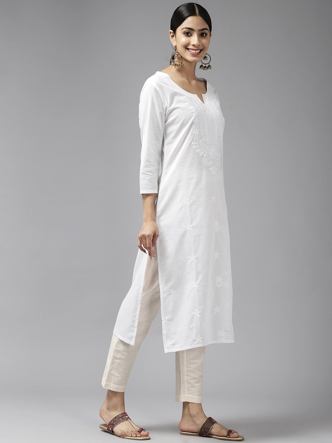 Embroidered Cotton Kurta