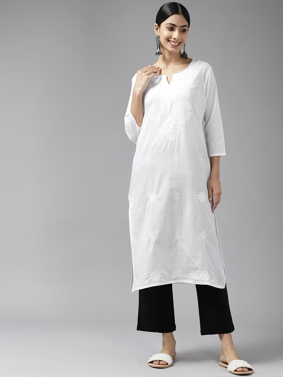 Embroidered Cotton Kurta