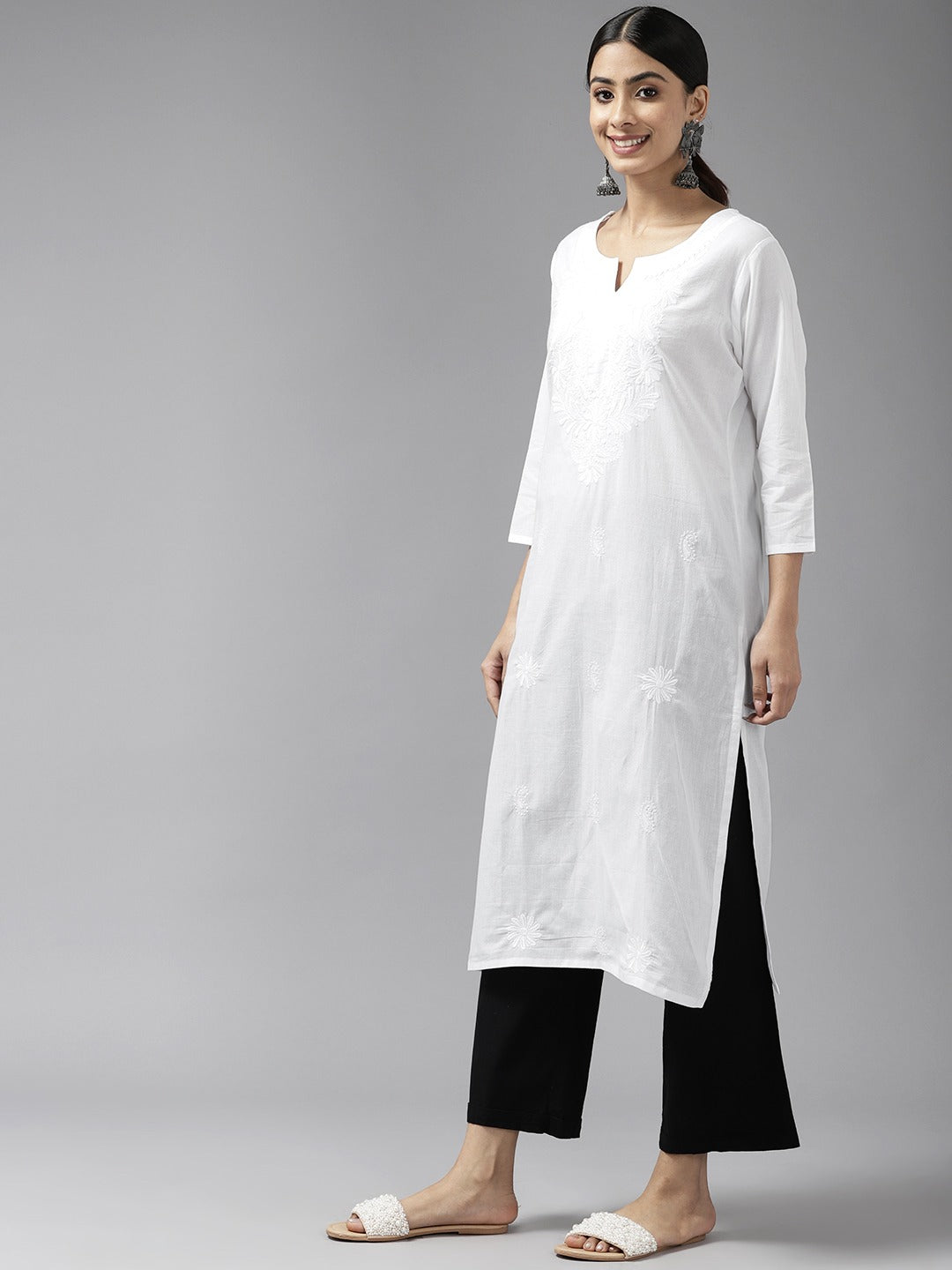 Embroidered Cotton Kurta