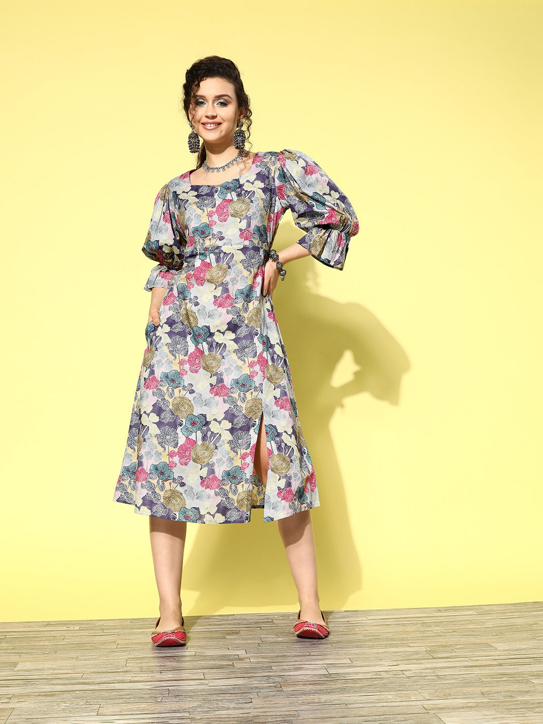 Ethnic Motifs Midi Dress