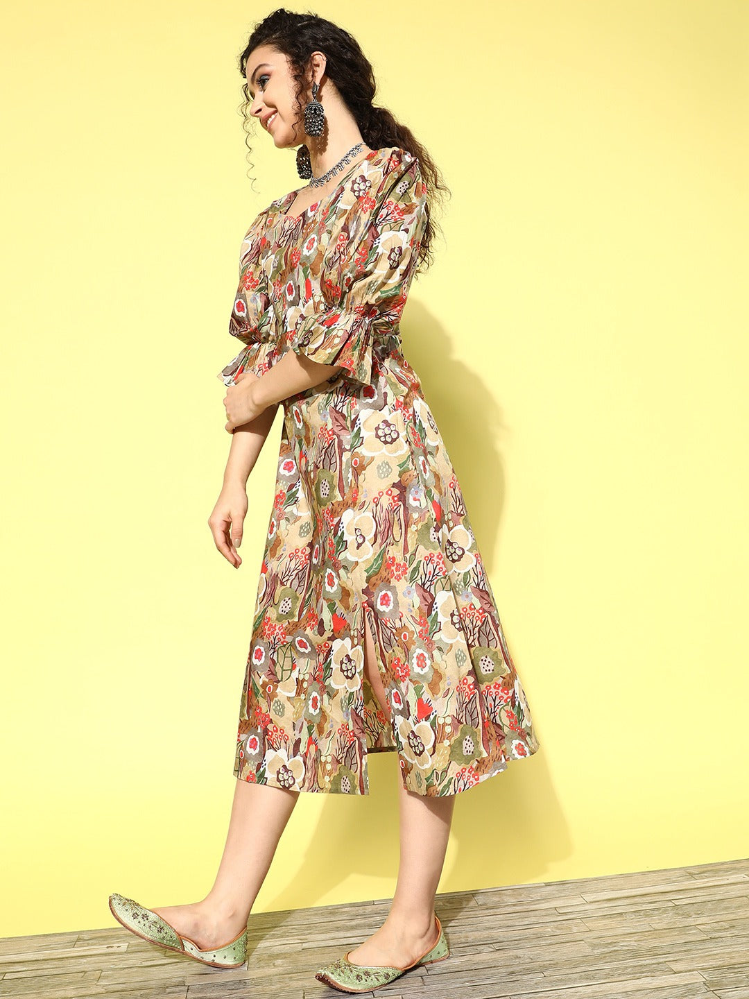 Ethnic Motifs Midi Dress