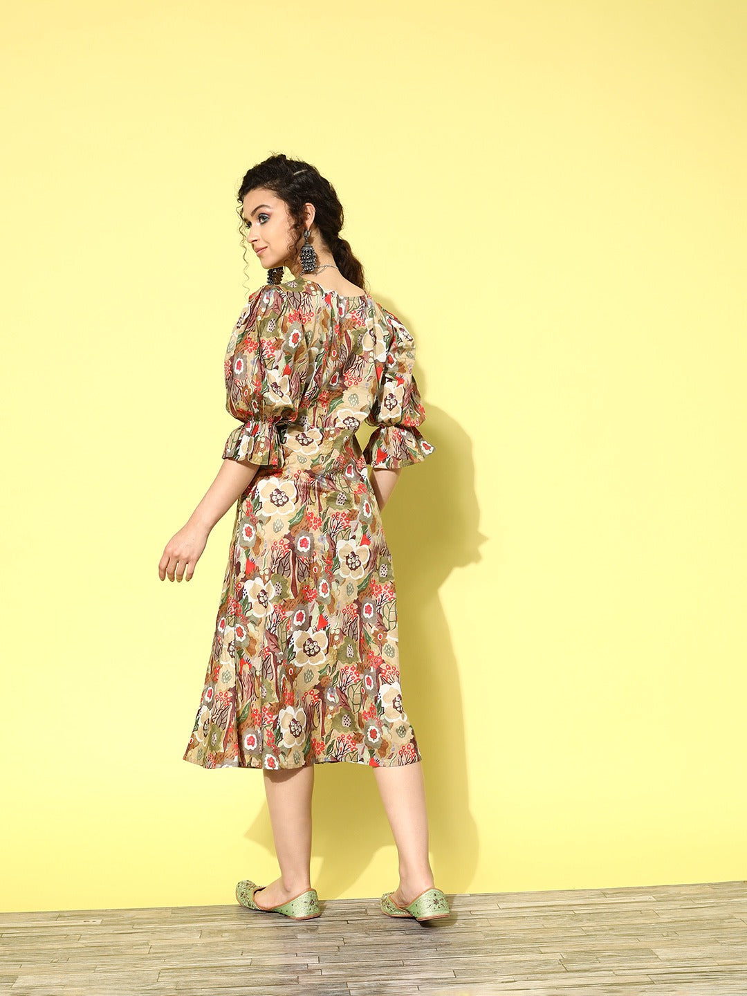 Ethnic Motifs Midi Dress