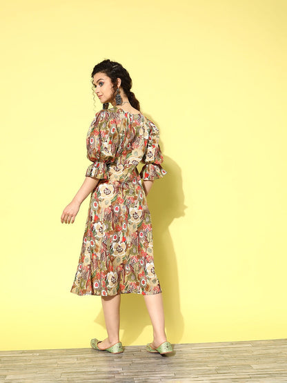 Ethnic Motifs Midi Dress
