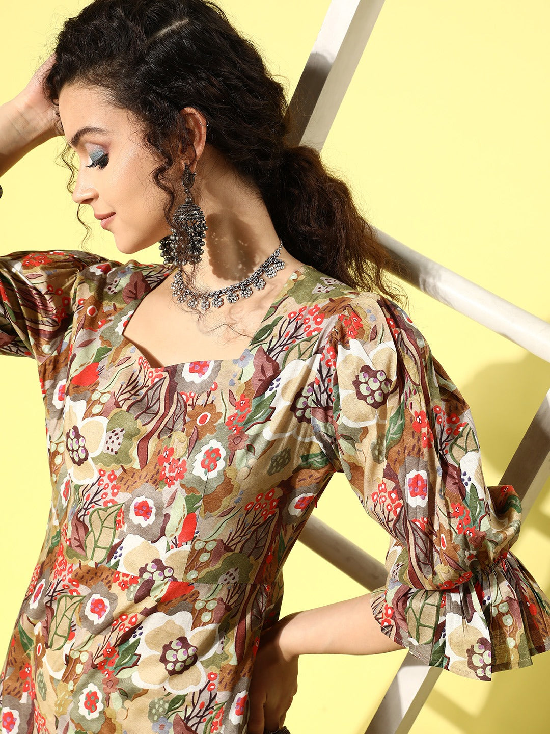 Ethnic Motifs Midi Dress