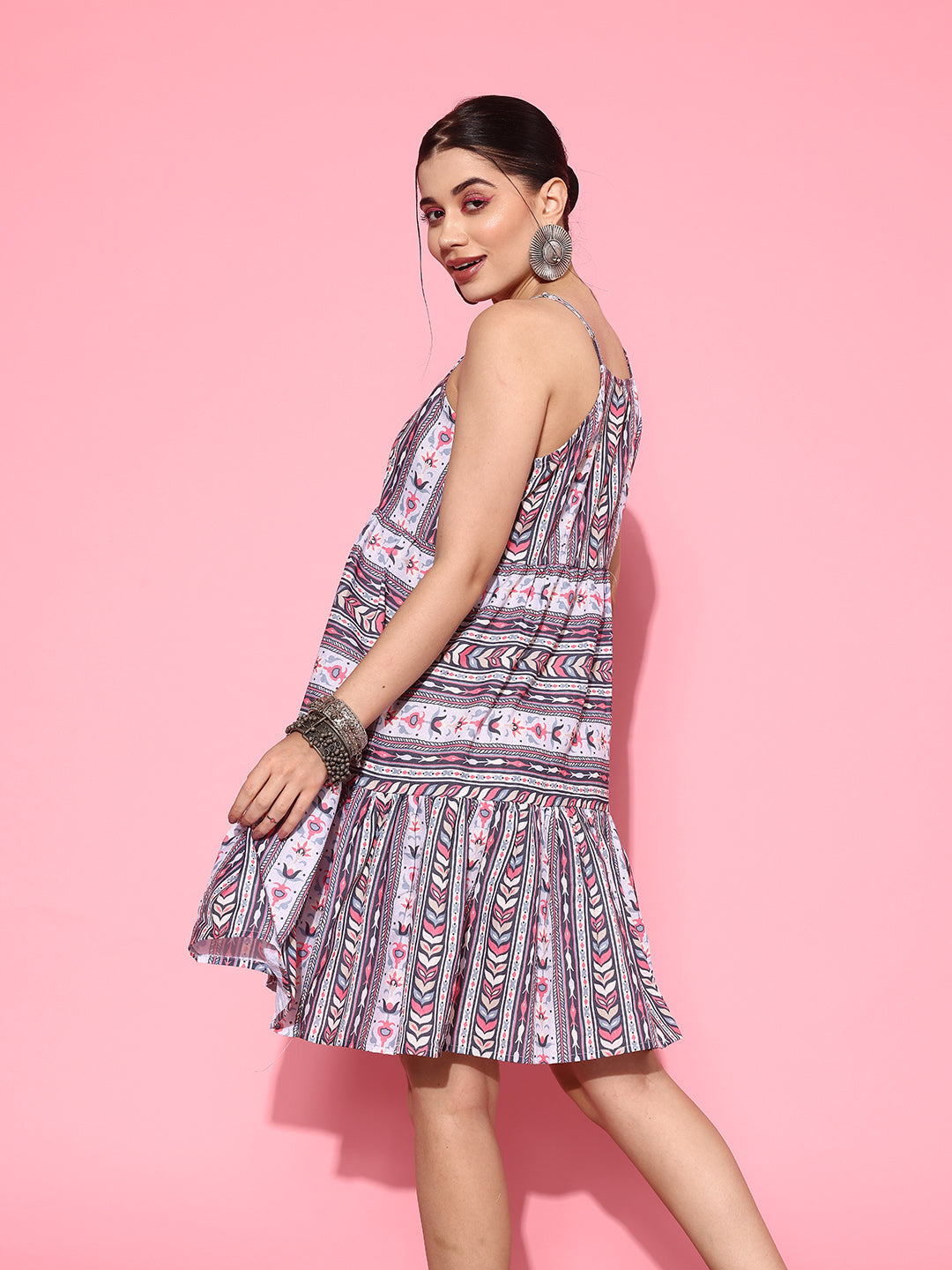 Ethnic Motifs Print A Line Pure Cotton Ethnic Dress