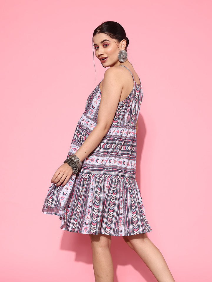Ethnic Motifs Print A Line Pure Cotton Ethnic Dress