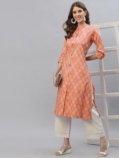 Bandhani Printed Cotton Blend Straight Kurta (Pre-Order)