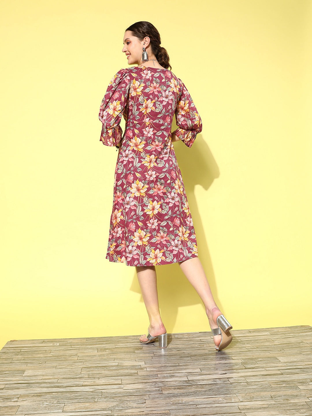 Floral Cotton Midi Dress